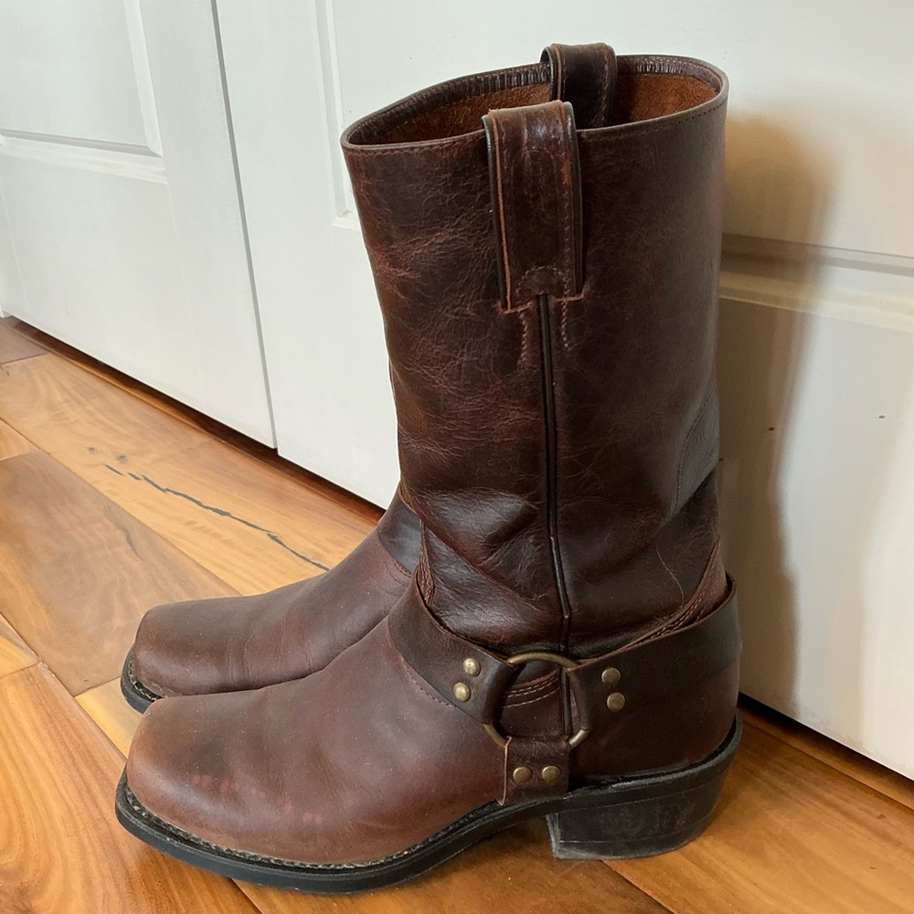 Classic Brown Leather Men's Cowboy Ranch Boots